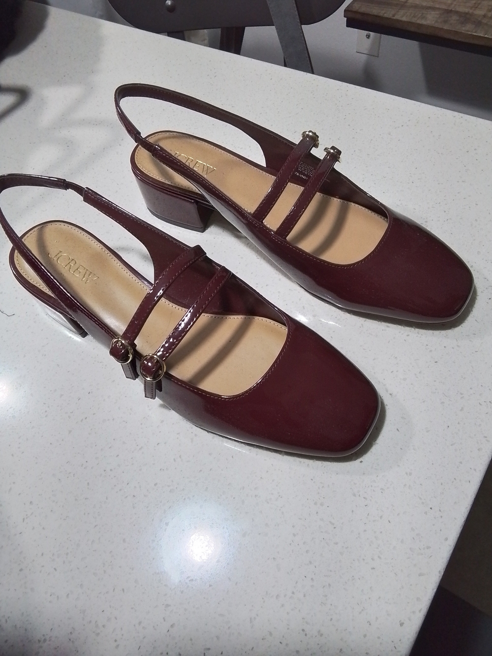 J. Crew Women's Burgundy Slingback Low Heel Pumps